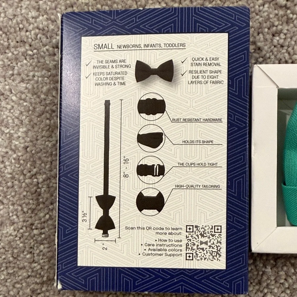 Baby toddler clip on Teal Bow Tie